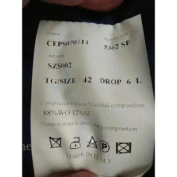 Ermenegildo Zegna Saks Fifth Ave BLACK LABEL 42L Navy SILK WOOL Blazer Jacket - Picture 9 of 15